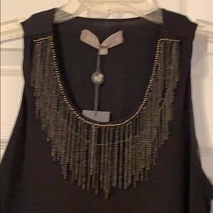Beautiful Beaded Neckline Black Dress